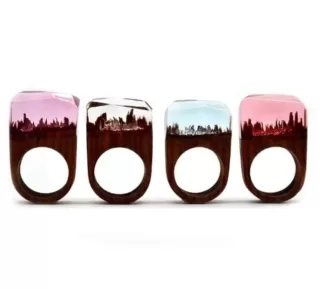 Bague bois et resine