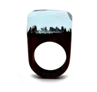Bague bois et resine