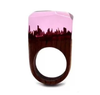 Bague bois et resine