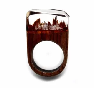 Bague bois et resine