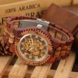 Montre bois automatique homme