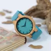 Montre bois bleu