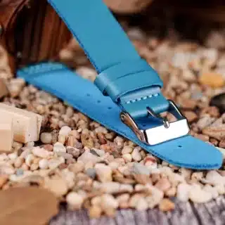 Montre bois bleu