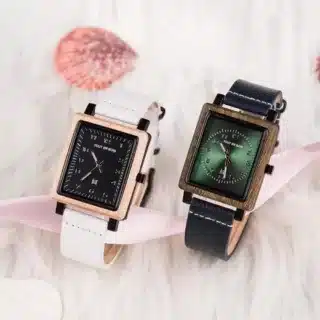 Montre bois bracelet cuir