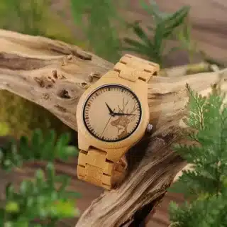 Montre bois cerf