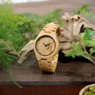Montre bois cerf
