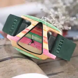 Montre bois cuir