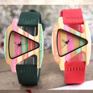 Montre bois cuir
