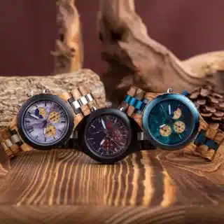 Montre bois et acier