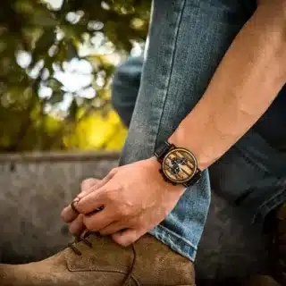 Montre bois et cuir – Image 3