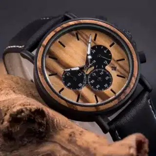 Montre bois et cuir
