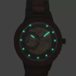 Montre bois mécanisme apparent