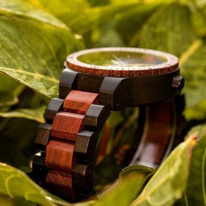 Montre bois mécanisme apparent