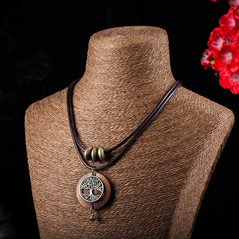 Collier arbre de vie bois