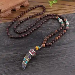 Collier bois bouddhiste – Image 5