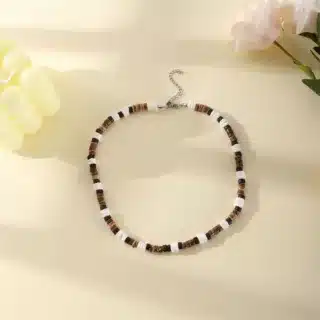 Collier homme bois perles
