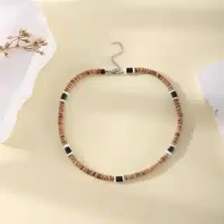 Collier homme bois perles – Image 3