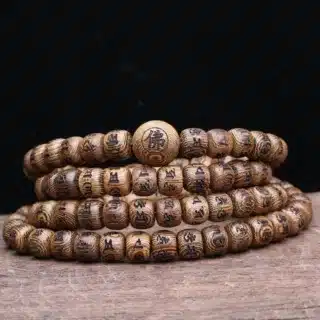 Collier tibetain bois