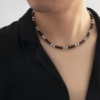 Collier bois homme