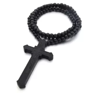 Collier croix chretienne bois – Image 3