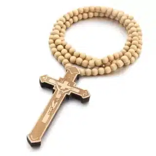 Collier croix chretienne bois – Image 4