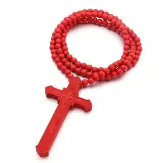 Collier croix chretienne bois – Image 5