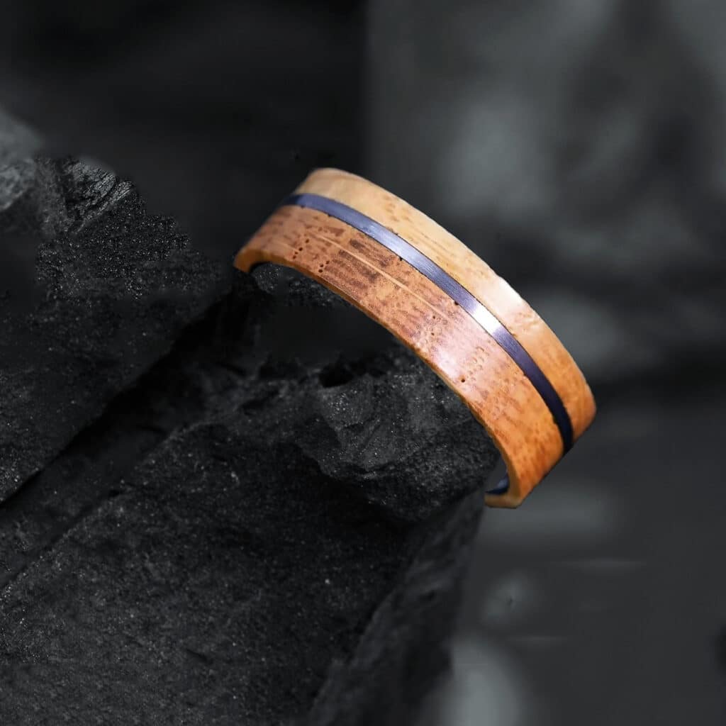 Bague Homme Bois Et Acier 6