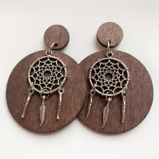 Boucle d oreille en bois femme