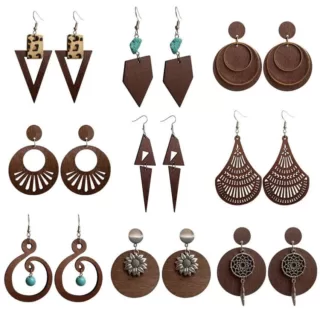 Boucle d oreille en bois femme