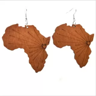 Boucle d oreille pendante bois