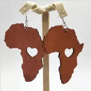 Boucle d oreille pendante bois