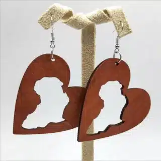 Boucle d oreille pendante bois