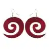 Boucle d oreille spirale bois