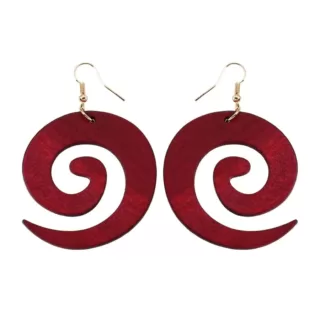 Boucle d oreille spirale bois