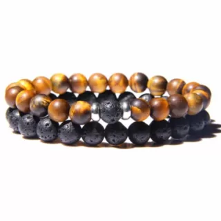 Bracelet bois et pierre