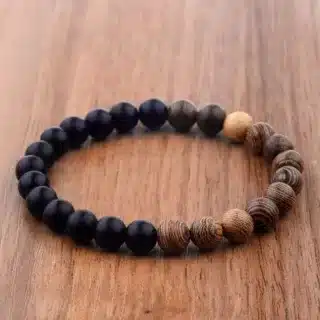 Bracelet perle bois homme