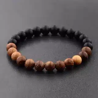 Bracelet perle bois homme