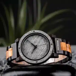 Montre bois et pierre