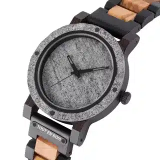 Montre bois et pierre