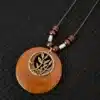 Collier femme bois