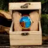 Montre bois et bleu
