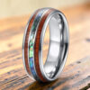 Bague bois tungstène couleur argent