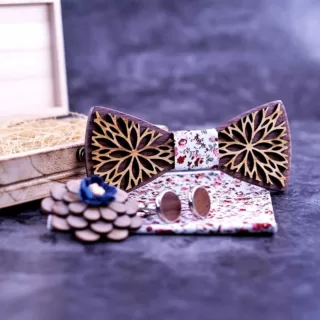 Noeud papillon en bois homme