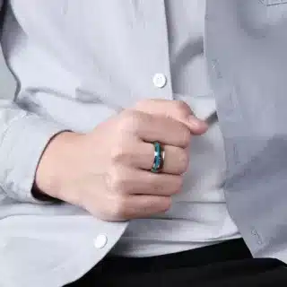 Bague turquoise homme – Image 4