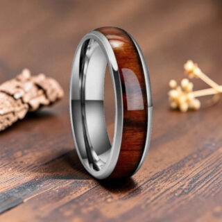Bague incrustation bois