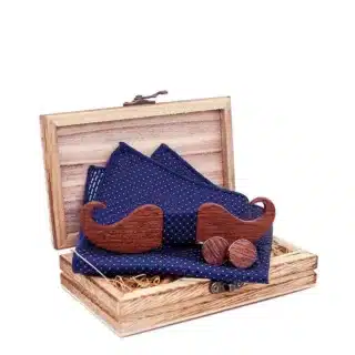 Noeud papillon bois moustache
