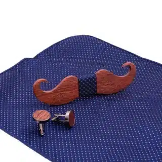 Alternative view of Noeud papillon bois moustache