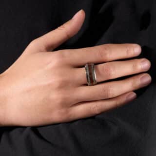 Bague En Bois Bois De Cerf Koa Et Tungstene