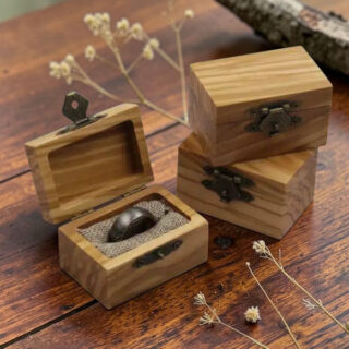 Ecrin bague bois personnalisable pour mariage ou fiançailles