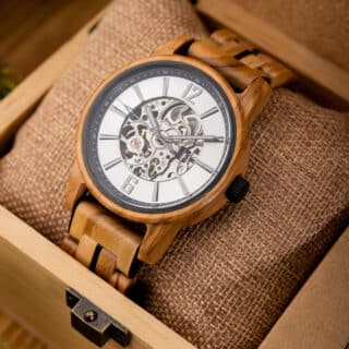 Montre En Bois Haut De Gamme Blanche 3